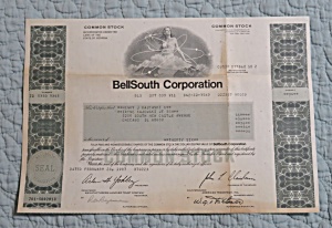1987 Bell South Corporation Stock Certificate