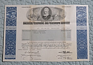 1987 American Telephone & Telegraph Stock Certificate