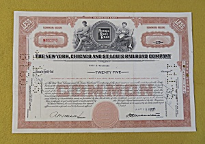 1951 New York, Chicago & St Louis Railroad Stock