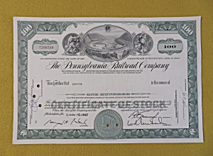 1963 Pennsylvania Railroad Company Stock Certificate