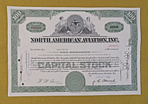 1965 North American Aviation Inc Stock Certificate