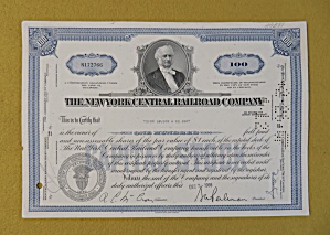 1966 New York Central Railroad Co Stock Certificate