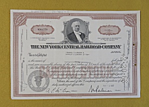 1967 New York Central Railroad Co Stock Certificate