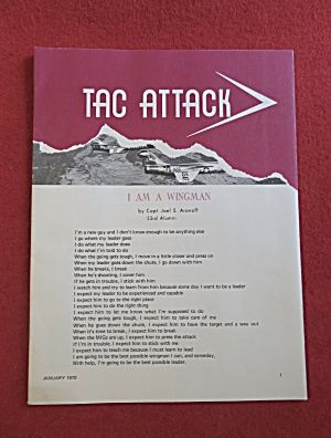 Tac Attack Magazine January 1970 I Am A Wingman