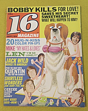 16 Magazine September 1969 Bobby Kills For Love