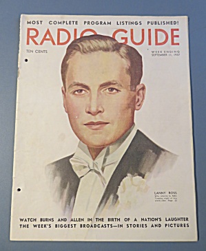 Radio Guide Magazine September 11, 1937 Lanny Ross