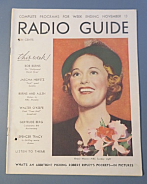 Radio Guide Magazine November 13, 1937 Grace Moore