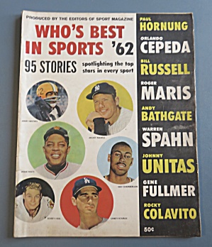 Who's Best In Sports '62 Magazine 1962 Unitas/spahn