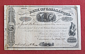 1883 The National Bank Of Catasauqua Stock Certificate