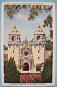 1935 California Pacific Expo Palace Of Foods Postcard