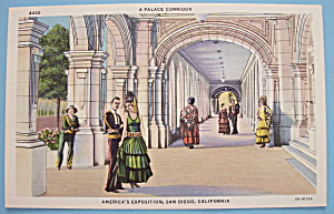 1935 California Pacific Expo Palace Corridor Postcard