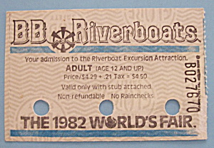 1982 Knoxville World's Fair Ticket-riverboat Excursion