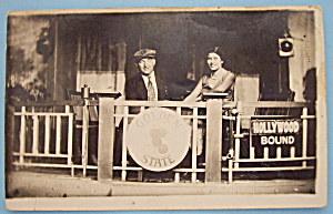 Man & Woman On Train Picture Postcard (Riverview Park)
