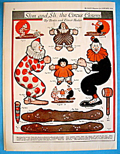 Slim & Sli, The Circus Clown Paper Dolls - January 1924