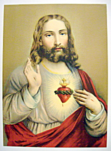 Lithograph Of Our Lord Jesus Christ 1920-30's