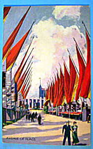 Avenue Of Flags Postcard (1933 Century Of Progress)