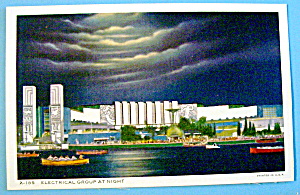 Electrical Group At Night Postcard-century Of Progress