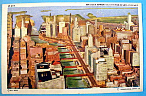Bridges Spanning Chicago River Postcard (Chicago Fair)