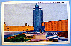 Great Court Hall Of Science Postcard-chicago World Fair
