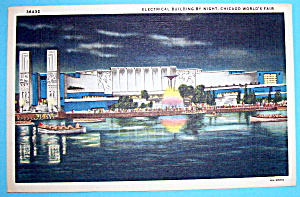 Electrical Building By Night Postcard (Chicago Fair)