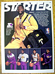 Ad: 1986 Starter Jacket With James Worthy