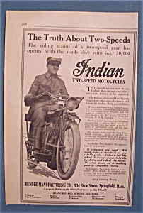 1914 Indian Motorcycle With Man On The Motorcycle