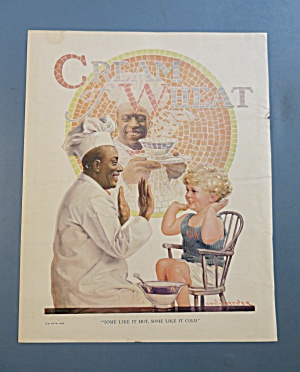 1924 Cream Of Wheat Cereal With Boy Playing Patty Cake