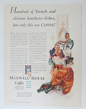 1930 Maxwell House Coffee W/man Serving A Couple