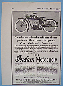 1914 Indian Motorcycle With Two Sixty Standard