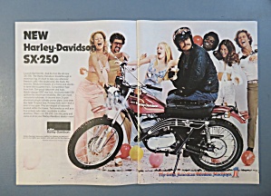 1974 Harley Davidson Sx-250 Motorcycle With Man Sitting