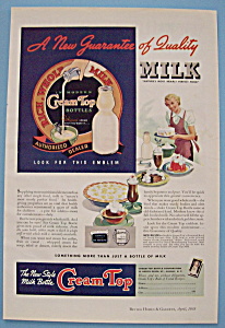 Vintage Ad: 1938 Cream Top Milk Bottles