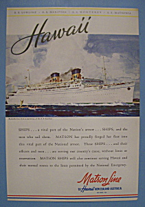 Vintage Ad: 1942 Matson Line To Hawaii