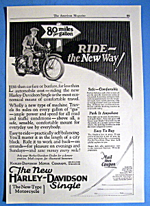 1926 Harley Davidson Single Motorcycle With Man Riding