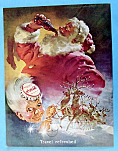 1949 Coca Cola (Coke) With Santa Claus Drinking Bottle