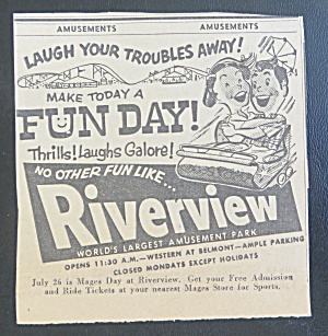 1958 Riverview Amusement Park With Roller Coaster