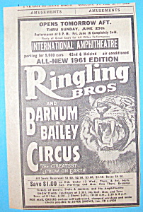 Vintage Ad: 1961 Ringling Bros & Barnum & Bailey