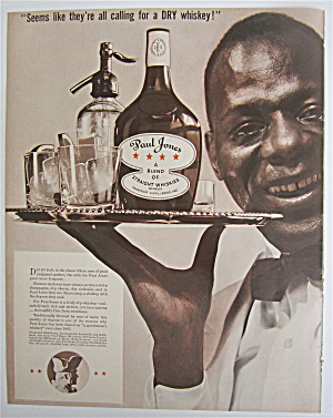 1937 Paul Jones Whiskey With A Waiter Holding Tray