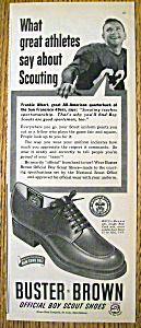 Vintage Ad: 1950 Buster Brown Shoes W/frankie Albert