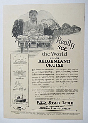 1926 Red Star Line With The Belgenland Cruise