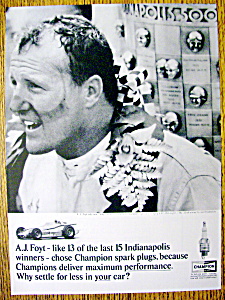 1964 Champion Spark Plugs With A. J. Foyt