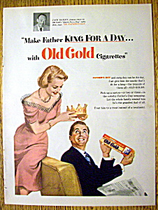 1952 Old Gold Cigarettes W/ Woman Putting Crown On Man