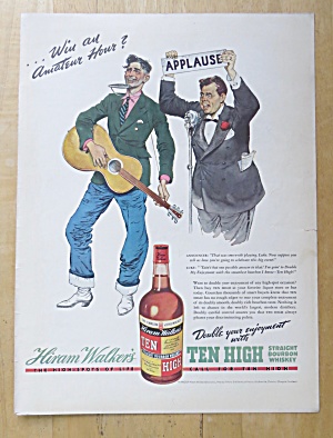 1938 Hiram Walker's Ten High Whiskey W/ One Man Band