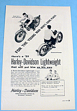 1959 Harley Davidson Lightweight W/model 165 & Hummer