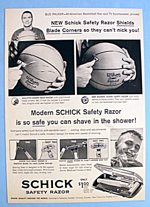 1960 Schick Safety Razor With Basketball's Bud Palmer