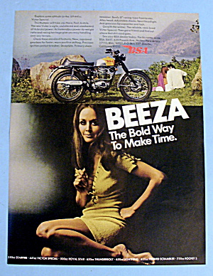 1969 Bsa Beeza With Lovely Women