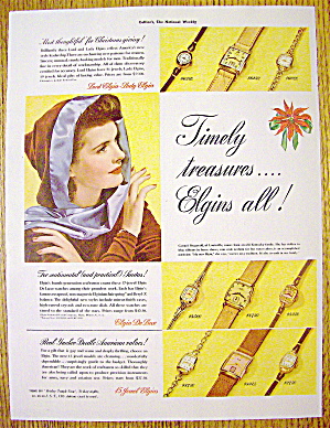 1941 Elgin Watches With Lovely Woman & Watches