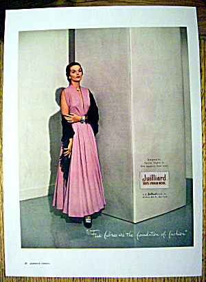 1948 Juilliard Wool W/woman In Pink Sapphire By Trigere