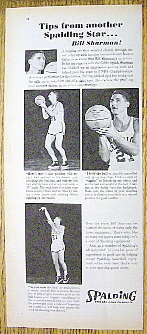 1961 Spalding Basketball With Basketball's Bill Sharman