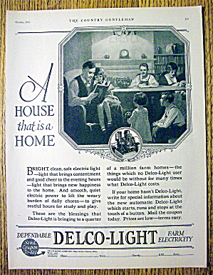 1926 Delco Light Company With Family Around The Table