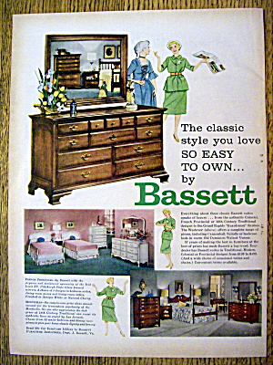 1959 Bassett Furniture With Women And Dresser